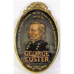 General George Custer hand painted on wood