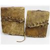 Image 3 : Pair rawhide wrapped Crow stirrups over wood