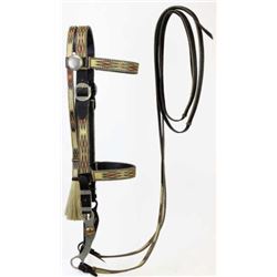 Walla Walla hitched horsehair bridle with bit