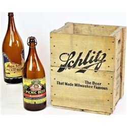 Original wood Schlitz Beer crate