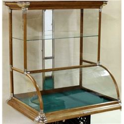 Antique oak counter top tower showcase