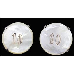 Cuff links with sterling silver mounts