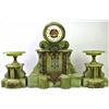 Image 1 : C. 1890s green onyx 3 piece garniture clock set
