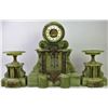 Image 3 : C. 1890s green onyx 3 piece garniture clock set