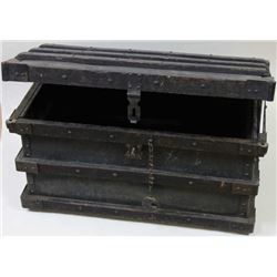 Large express agency trunk iron and wood bound