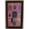 Image 1 : Framed collection of 17 antique purses