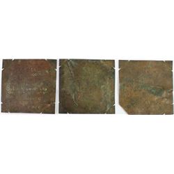 Collection of 3 copper plates