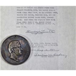 President Millard Fillmore 1850 Indian peace medal