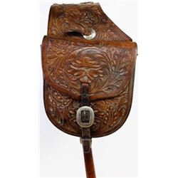 Hamley stamped leather saddle pockets