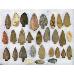 Collection of 29 authentic stone arrowheads
