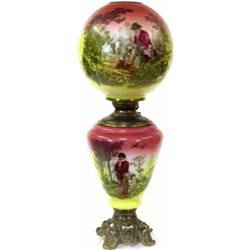 Victorian Gone with the Wind kerosene lamp