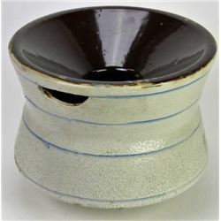 Uncommonly large stoneware spittoon