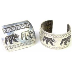Collection of 2 signed Navajo jewelry items