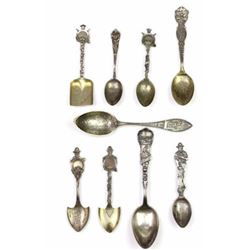 Collection 9 antique souvenir spoons