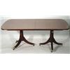Image 1 : Good quality reproduction mahogany twin pedestal dining table with inlaid banded border