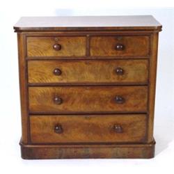 Victorian mahogany chest of drawers fitted two short above three long drawers