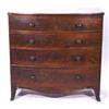 Image 1 : Victorian mahogany bow fronted chest of two long and two short cockbeaded drawers on splayed feet