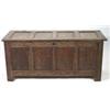 Image 1 : Victorian oak four panelled coffer with carved leaf design front, 140cm wide x 60cm high