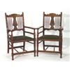 Image 1 : Pair of Victorian oak carver chairs with spindle turned backs