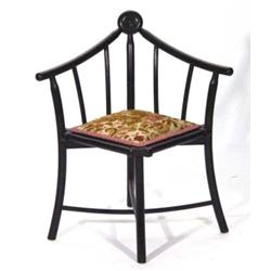 Victorian ebonized Arts & Crafts corner chair in the style of Godwin