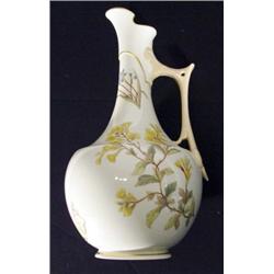 Royal Worcester porcelain ewer, hand coloured and transfer printed with sprigs of flowers, marks to