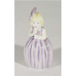 Hand painted Royal Worcester candle snuffer 'Hush', marks to interior, 9cm high