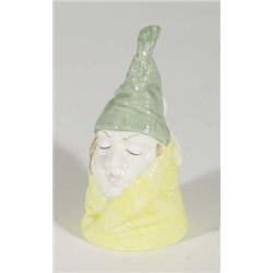 Hand painted Royal Worcester candle snuffer 'Mr Caudle', marks to interior, 9cm high