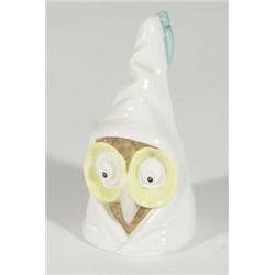 Hand painted Royal Worcester candle snuffer 'Owl', marks to interior, 9cm high