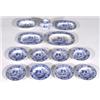 Group of early 19th century miniature Spode dolls blue and white dinnerware comprising three graduat