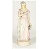 Hand painted Victorian bisque figurine in a flowing dress, 40cm high