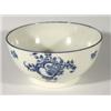 19th Century pottery bowl handpainted with blue sprigs of flowers, 19cm diameter