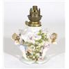 Image 1 : 19th century German porcelain lamp base, modelled with winged cherubs and relief moulded with flower