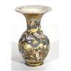 Image 1 : Japanese Satsuma pottery vase with flared rim, relief moulded with a dragon and hand painted with fi