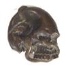Image 1 : Japanese bronze scull shaped weight, moulded with a snake and a frog, 10cm in length