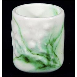 Royal Doulton Noke Chinese jade glazed pot, painted Noke signature and printed marks to base, 9cm hi