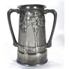 Libertys Tudric twin handled vase, relief moulded with stylised leaves entitled 'For Old Times Sake'