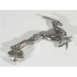 Chromed Art Deco Singer Gazelle mascot, 17cm in length