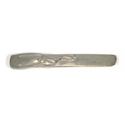 Pewter Art Nouveau letter opener, moulded with stylised hearts, 14cm in length