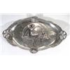 Image 1 : Oval WMF silver plated tray, embossed with a scantily clad woman and a cherub amongst flowers with t
