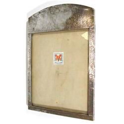 Hammered silver plated Arts and Crafts style photo frame, 42cm high