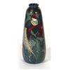 Decoro pottery vase, hand painted with a stylised parrot amongst flowers and leaves, marks to base,