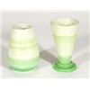 Image 1 : Two Shelley 'Harmonyware' vases, decorated with green bands, marks to bases, 13cm high