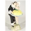 Image 1 : Hand painted Art Deco Czechoslovakian figure group, Pierrot whispering to a young dancer, marks to b