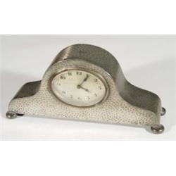 Libertys Tudric hammered pewter Napoleon hat shaped mantelclock, numbered 1365 and Liberty marks to