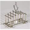 Image 1 : Silver plated Christopher Dresser style six slice toastrack on globular feet, 18cm high