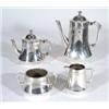 Image 1 : Four piece WMF silver plated Arts and Crafts style tea/coffee set, embossed with a band of leaves, m