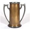 Image 1 : Reed & Barton copper vase with twin pewter handles and base, impressed mark to base, 30cm high