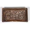 Image 1 : Rectangular hammered Arts and Crafts copper dish with 'Celtic Knot' design, 19cm in length