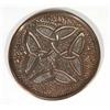 Image 1 : Circular hammered Arts and Crafts style 'Celtic Knot' design dish, 14cm diameter