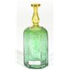 Image 1 : Hexagonal Kosta Boda green and amber glass scent bottle, inscribed marks to base, 17cm high